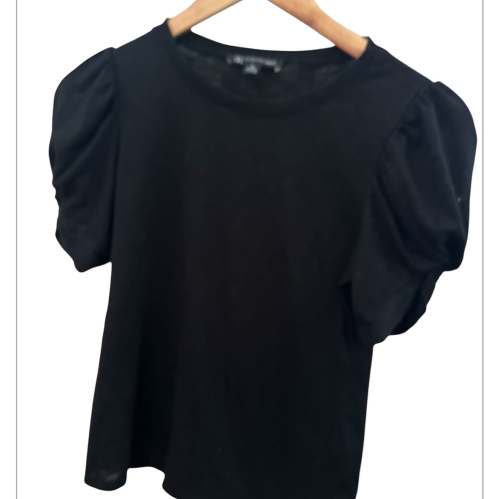 INC Black Puff Sleeve Top